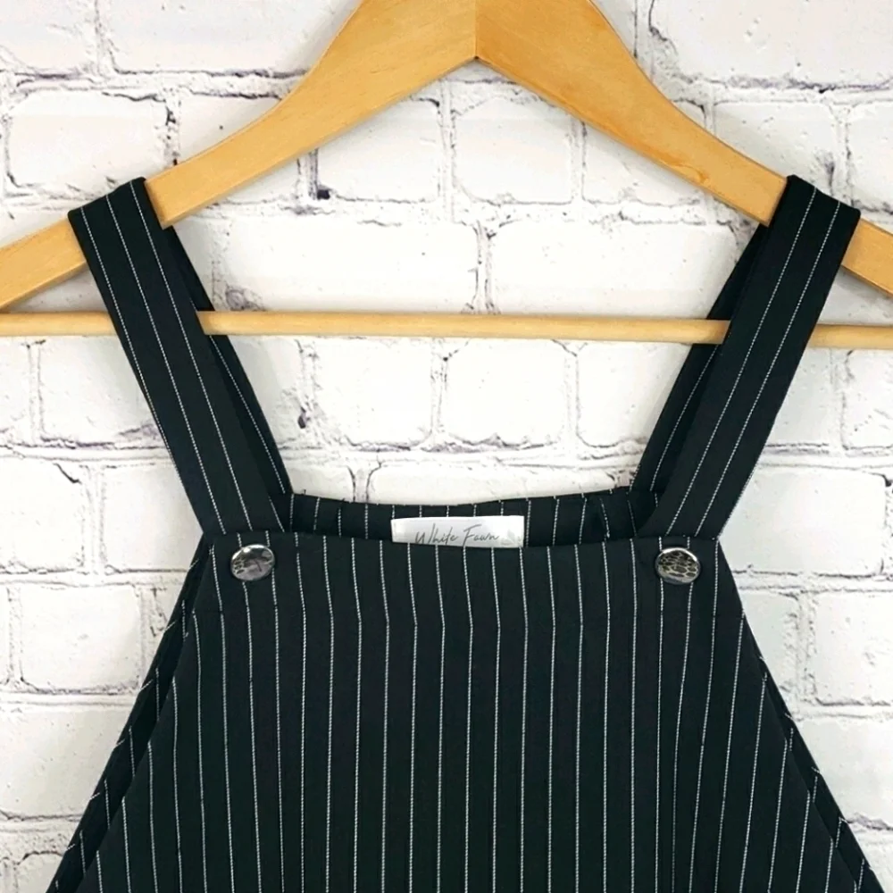 WHITE FAWN Pinstripe Overall Dress Size L